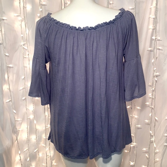 LANE BRYANT ⭐️ Blue Off-Shoulder Peasant Blouse - Picture 5 of 7